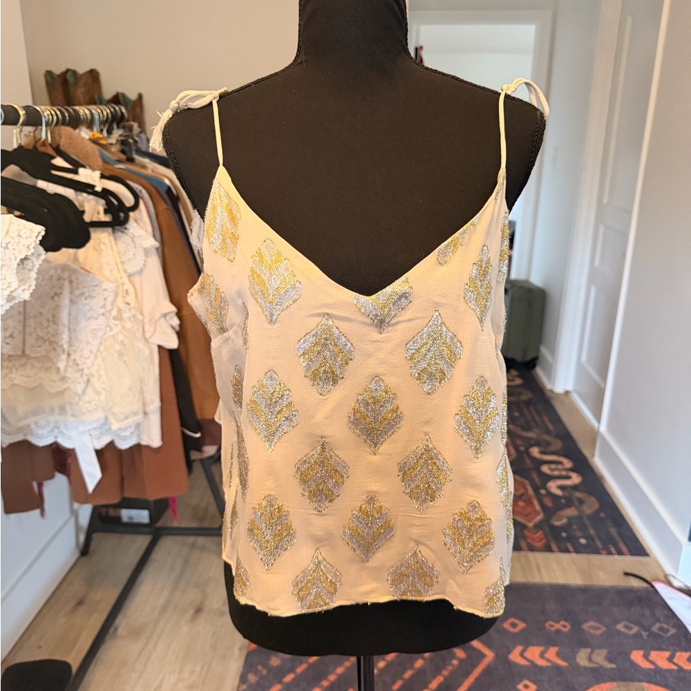 Arnhem Ivory and Gold Leaf Camisole